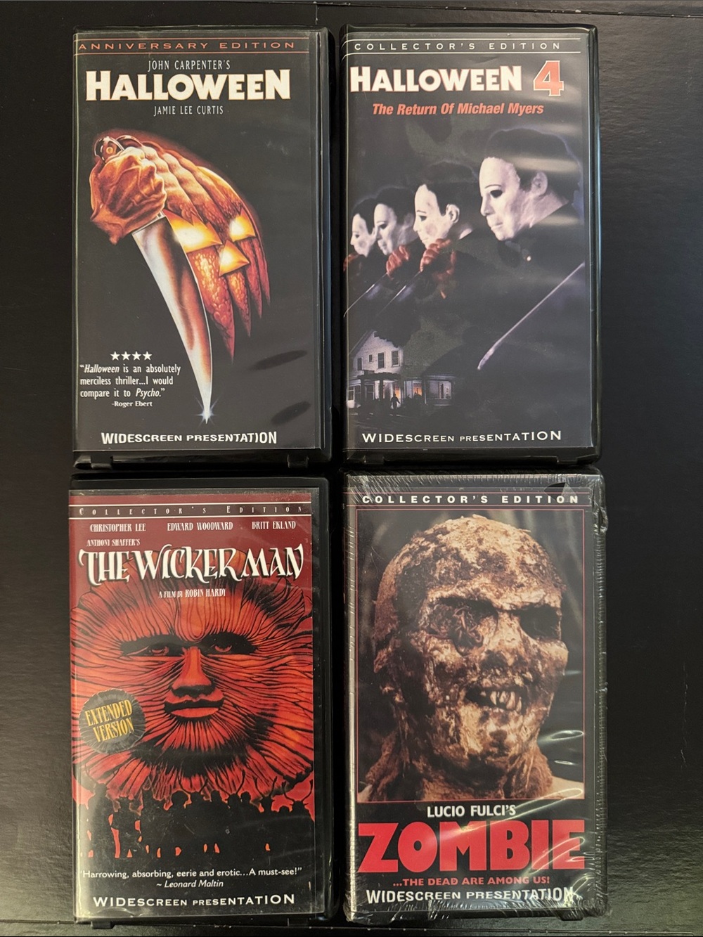 Halloween 1 & 4, The Wicker Man, Lucio Fulci’s ZOMBIE - VHS 📼 lot of 4 movies 🍿